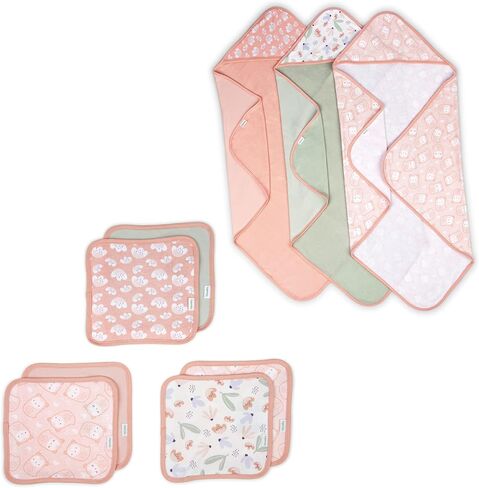 مجموعة مناشف حمام بغطاء رأس من Ingenuity Clean & Cuddly مكونة من 3 قطع - Edi & Clean & Cuddly مجموعة مناشف حمام من 6 قطع - Edi in Kuwait