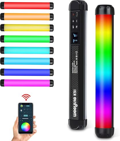 عصا اضاءة LED محمولة باليد ويك لايت K21 2500-8500 كلفن قابلة للتعتيم CRI 95+ TLCI 97+ مع بطارية مدمجة 2500mAh، شريط اضاءة للتحكم في التطبيق والتصوير الفوتوغرافي in Kuwait