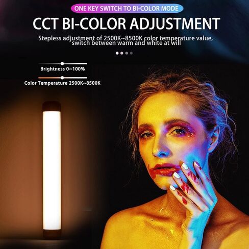 عصا اضاءة LED محمولة باليد ويك لايت K21 2500-8500 كلفن قابلة للتعتيم CRI 95+ TLCI 97+ مع بطارية مدمجة 2500mAh، شريط اضاءة للتحكم في التطبيق والتصوير الفوتوغرافي in Kuwait