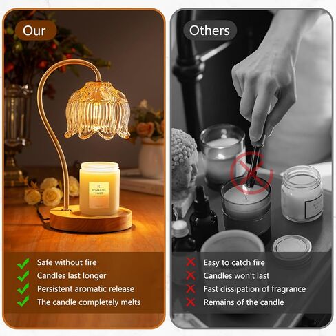 Candle Warmer Lamp, Electric Candle Lamp Warmer, Dimmable Lantern with Timer, Gifts for Mom, Compatible with Small & Large Jar Bedroom Home Decor Dimmable Wax Melt Warmer for Scented Wax, Housewarming in Kuwait