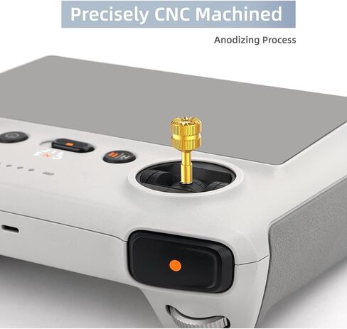 زوجان من ملصقات الإبهام البديلة لـ DJI RC/RC 2 عصا تحكم من الألومنيوم CNC لـ DJI Mini 4 Pro/Mini 3 Pro/Mavic 3 Pro/Mavic 3 Pro Cine/Mavic 3/Mavic 3 Classic/Air 3 (فضي + ذهبي) in Kuwait