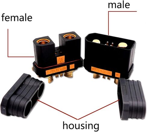 SoloGood 170A High Current Antispark QS10-S Male Female Connectors Plugs with 4Pin Signal for Drone RV E-Bike Battery Charger(Black, 1 Pair) in Saudi Arabia