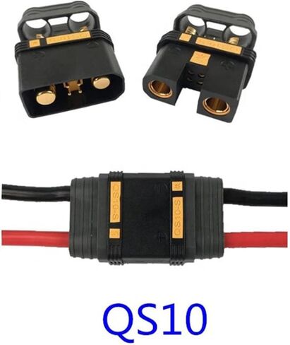 SoloGood 170A High Current Antispark QS10-S Male Female Connectors Plugs with 4Pin Signal for Drone RV E-Bike Battery Charger(Black, 1 Pair) in Saudi Arabia