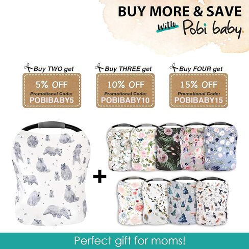 أغطية مقاعد السيارة للأطفال وغطاء للرضاعة من بوبي - نمط للجنسين ناعم وقابل للتمدد (بودي) in Kuwait