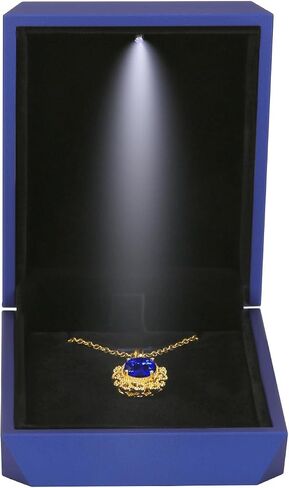 Luxury LED Light Pendant Necklace Gift Box, Velvet Jewelry Box Storage Case Organizer Holder for Proposal Engagement Wedding Anniversary Birthday Valentine's Day (BLACK) in Saudi Arabia