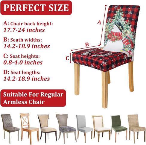 Christmas Chair Covers Set of 4, Christmas Decorations Stretch Removable Washable Dining Room Chair Protector Slipcovers for Xmas Decor Holiday Party Kitchen Home Decorations (Red Truck, 4 PCS) in Saudi Arabia
