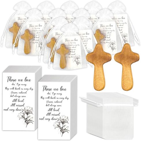 Lragvtbk 25 ​​مجموعة صليب خشبي صغير لهدايا الجنازة وأصدقاء العائلة والأحباء، صلبان صلاة محمولة، احتفال بديكورات الحياة، هدية الكنيسة in Kuwait