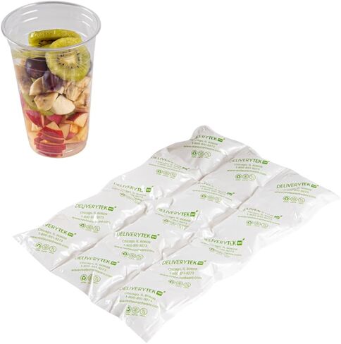Delivery Tek 11.4 x 7.7 Ice Sheets, 10 Durable Cold Packs - Easy-To-Use Design, Leakproof, Plastic Shipping Ice Packs, Reusable, For Frozen Meat, Vegetables, or Beverages - Restaurantware in Saudi Arabia