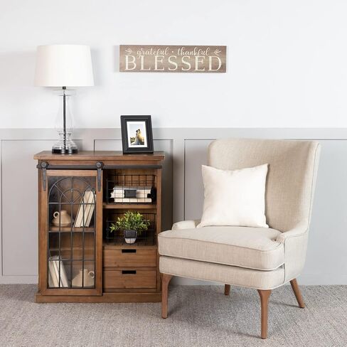 لوحة فنية جدارية رائعة من Stratton Home Decor Grateful, Thankful, 28.00 عرض × 1.50 عمق × 7.00 ارتفاع، محايدة in Saudi Arabia