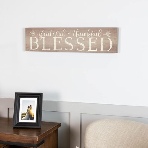 لوحة فنية جدارية رائعة من Stratton Home Decor Grateful, Thankful, 28.00 عرض × 1.50 عمق × 7.00 ارتفاع، محايدة in Saudi Arabia