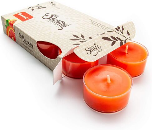 شموع Tealight الفاخرة بالمانجو والبابايا - 6 شموع شاي برتقالية ذات رائحة عالية - ضوء شموع جميل - صنع في الولايات المتحدة الأمريكية - مجموعة الفواكه والتوت in Kuwait
