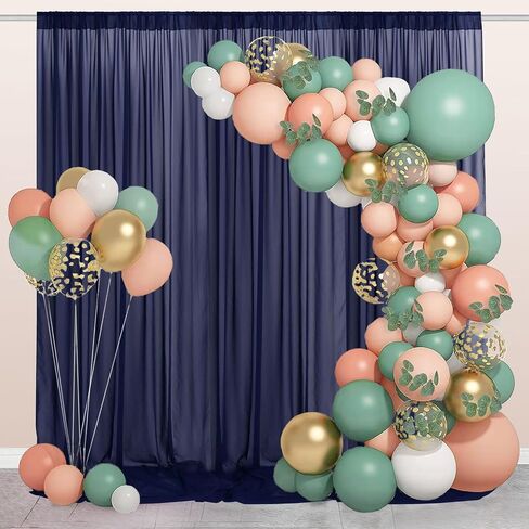 Champagne Backdrop Curtains Chiffon Sheer Voile Curtains 2 Panels 29x120 Inches Long Chiffon Curtains for Backdrop Wedding Decorations for Reception Sheer Drapes for Engagement Birthday Party Events in Saudi Arabia