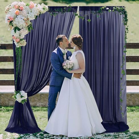 Champagne Backdrop Curtains Chiffon Sheer Voile Curtains 2 Panels 29x120 Inches Long Chiffon Curtains for Backdrop Wedding Decorations for Reception Sheer Drapes for Engagement Birthday Party Events in Saudi Arabia