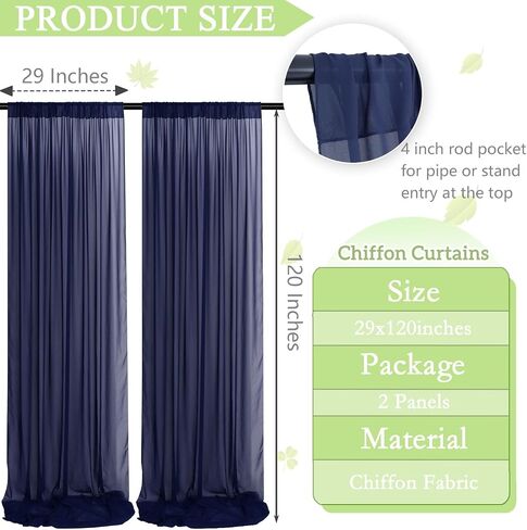 Champagne Backdrop Curtains Chiffon Sheer Voile Curtains 2 Panels 29x120 Inches Long Chiffon Curtains for Backdrop Wedding Decorations for Reception Sheer Drapes for Engagement Birthday Party Events in Saudi Arabia