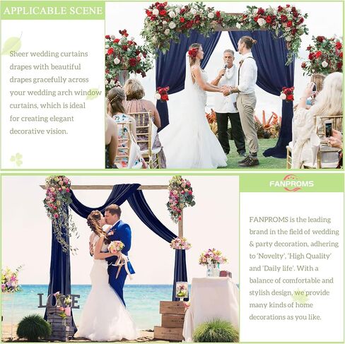 Champagne Backdrop Curtains Chiffon Sheer Voile Curtains 2 Panels 29x120 Inches Long Chiffon Curtains for Backdrop Wedding Decorations for Reception Sheer Drapes for Engagement Birthday Party Events in Saudi Arabia