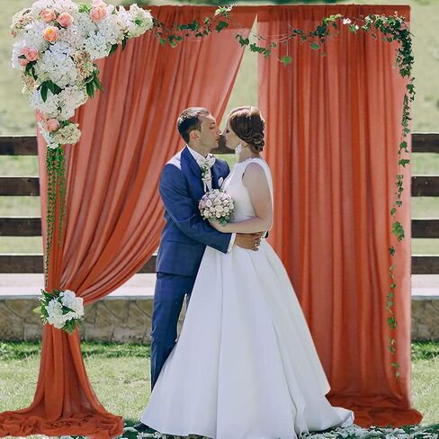 Champagne Backdrop Curtains Chiffon Sheer Voile Curtains 2 Panels 29x120 Inches Long Chiffon Curtains for Backdrop Wedding Decorations for Reception Sheer Drapes for Engagement Birthday Party Events in Saudi Arabia