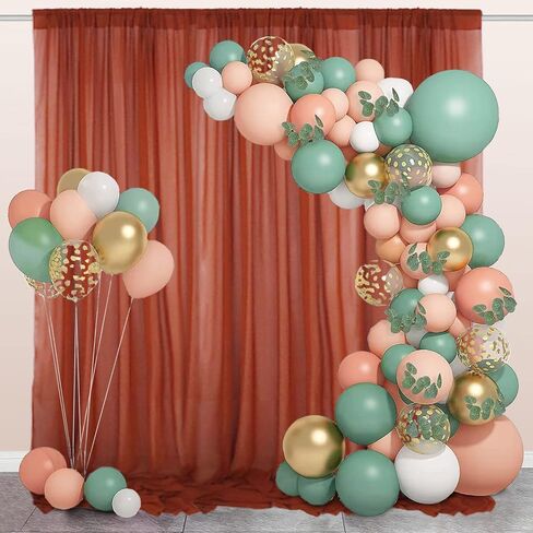 Champagne Backdrop Curtains Chiffon Sheer Voile Curtains 2 Panels 29x120 Inches Long Chiffon Curtains for Backdrop Wedding Decorations for Reception Sheer Drapes for Engagement Birthday Party Events in Saudi Arabia