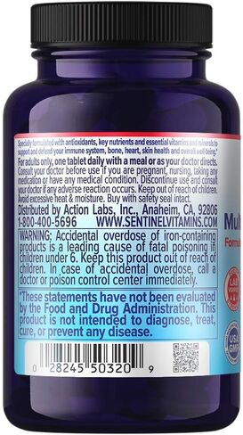 سينتينل ثيرا جراند، فيتامينات ومعادن متعددة، فيتامينات متعددة، مرة واحدة يوميًا، فيتامين أ، فيتامين د3، زنك، 90 قرصًا in Kuwait