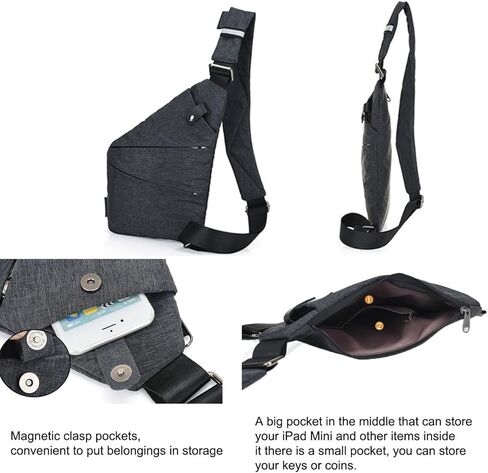 حقيبة FALETO مضادة للسرقة للرجال والنساء، حقيبة ظهر كتف مخفية للأمان على الصدر in Kuwait