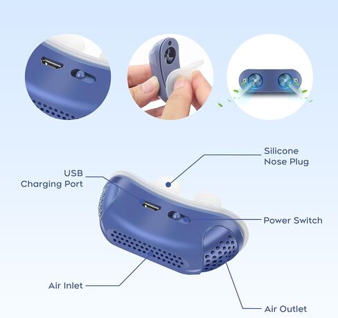 Anti Snoring Devices,snoring Solution,Effective Snoring Prevention, Adjustable and Breathable,Snoring Solution for Men and Women,Suitable for All Nose Shapes.blue-02 in Kuwait