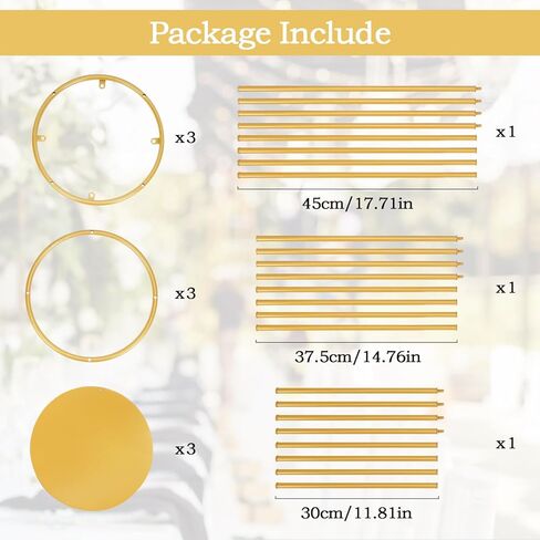 mopam Pedestal Plant Stand Cylinder Stands for Party Gold Vases Pedestal Stand Flowers Stand Wedding Centerpiece Table Decorations with Metal Panel Round Display Rack  3PCS 35.4/29.5/23.6 In Tall in Kuwait