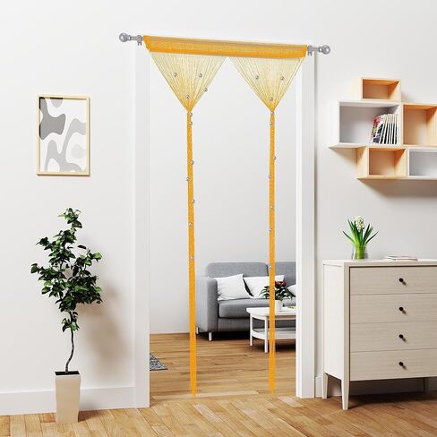 Atsweetlife مطرز ستارة الباب سلسلة الستائر، ستائر الخرز المدخل معلقة غرفة المقسم مطرز ديكور الهبي بريق هامش لوحة خزانة نافذة الأبواب الترتر بوهو الأبواب شرابة (الذهب) in Kuwait