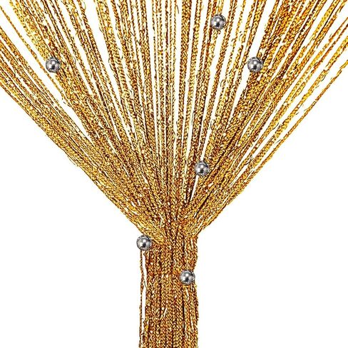 Atsweetlife مطرز ستارة الباب سلسلة الستائر، ستائر الخرز المدخل معلقة غرفة المقسم مطرز ديكور الهبي بريق هامش لوحة خزانة نافذة الأبواب الترتر بوهو الأبواب شرابة (الذهب) in Kuwait