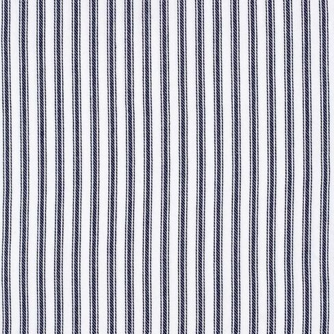 Cackleberry Home Navy Blue and White Ticking Stripe Cafe Curtains 28 Inches W x 24 Inches L Woven Cotton, Set of 2 in Saudi Arabia