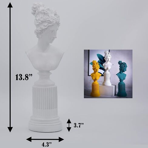 Woman Bust Statue Classical Tabletop Decoration Gift, Greek & Roman Mythology Indoor Decor for Home & Office, Replica Resin Sculpture Art, 12.2" H in Kuwait