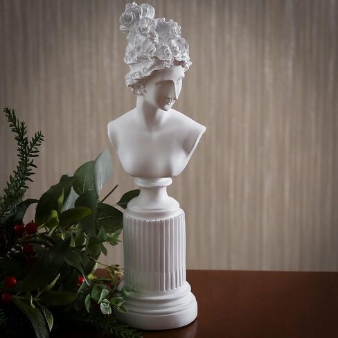 Woman Bust Statue Classical Tabletop Decoration Gift, Greek & Roman Mythology Indoor Decor for Home & Office, Replica Resin Sculpture Art, 12.2" H in Kuwait