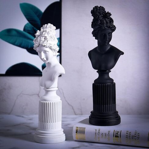 Woman Bust Statue Classical Tabletop Decoration Gift, Greek & Roman Mythology Indoor Decor for Home & Office, Replica Resin Sculpture Art, 12.2" H in Kuwait