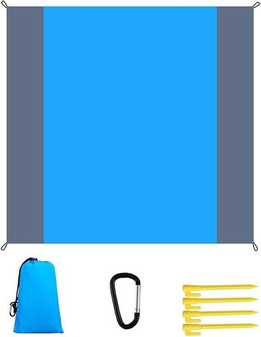 بطانية الشاطئ بطانية نزهة بطانية للماء مقاومة للرمل للبالغين 4-7 سنوات خفيفة الوزن حصيرة الشاطئ 79 بوصة × 83 بوصة للتخييم والمشي لمسافات طويلة والسفر in Kuwait