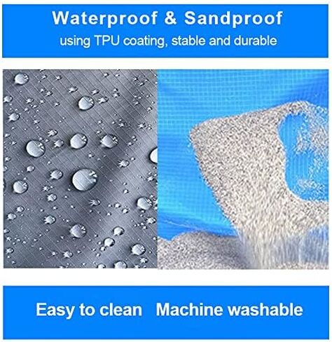 بطانية الشاطئ بطانية نزهة بطانية للماء مقاومة للرمل للبالغين 4-7 سنوات خفيفة الوزن حصيرة الشاطئ 79 بوصة × 83 بوصة للتخييم والمشي لمسافات طويلة والسفر in Kuwait