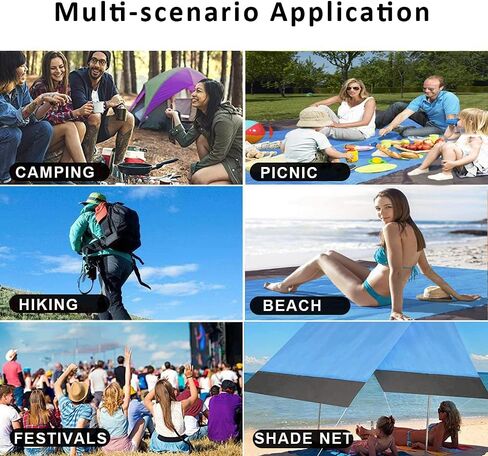 بطانية الشاطئ بطانية نزهة بطانية للماء مقاومة للرمل للبالغين 4-7 سنوات خفيفة الوزن حصيرة الشاطئ 79 بوصة × 83 بوصة للتخييم والمشي لمسافات طويلة والسفر in Kuwait