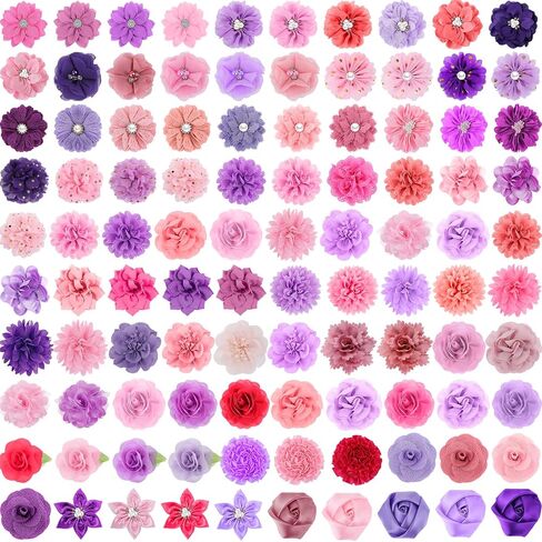 100 Pcs Dog Collar Flowers Pet Flower Bow Ties Multicolor Dog Charms Flower Collar Flowers Charms for Dog Collar Grooming Accessories in Saudi Arabia