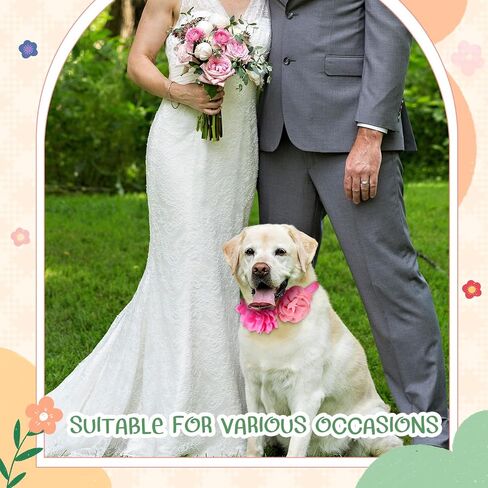 100 Pcs Dog Collar Flowers Pet Flower Bow Ties Multicolor Dog Charms Flower Collar Flowers Charms for Dog Collar Grooming Accessories in Saudi Arabia