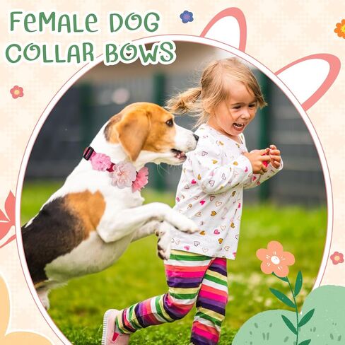 100 Pcs Dog Collar Flowers Pet Flower Bow Ties Multicolor Dog Charms Flower Collar Flowers Charms for Dog Collar Grooming Accessories in Saudi Arabia