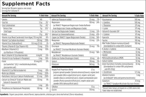 تصاميم للصحة VegeCleanse Plus - مسحوق التخلص من السموم مع 17 جم من بروتين البازلاء - نظف بالخضروات ومضادات الأكسدة والأعشاب والفيتامينات + المعادن - مزيج مشروب بنكهة التوت والفانيليا (15 حصة / 570 جم) in Kuwait