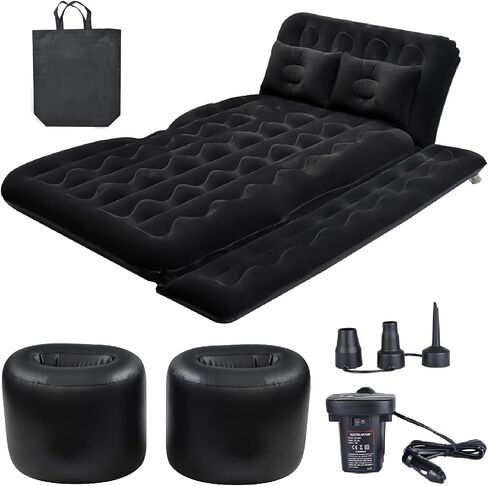 NovelBee Inflatable Car Air Mattress Bed,Removable Camping Mattress for Car Back Seat,Portable Car Bed,Travel Camping Sleeping Inflatable Mattress with Flocking Surface for Universal Car Back Seat in Saudi Arabia