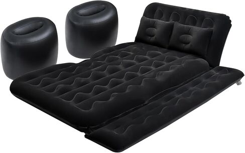 NovelBee Inflatable Car Air Mattress Bed,Removable Camping Mattress for Car Back Seat,Portable Car Bed,Travel Camping Sleeping Inflatable Mattress with Flocking Surface for Universal Car Back Seat in Saudi Arabia