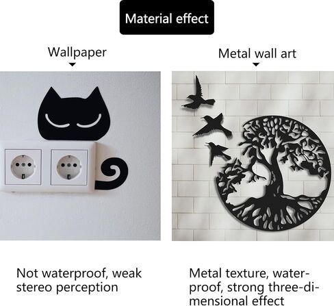 WINUSD Tree of Life Metal Wall Art, 4PCS Tree of Life and Birds of Peace Wall Plaque Decorative Garden Art Hanging Sculpture (12In Tree and 3Pcs Birds) in Saudi Arabia