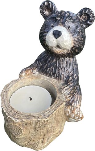 نيوزبارك شموع على شكل دب، حامل شموع على شكل دب تي لايت، حوامل شموع سوداء للقطعة المركزية للطاولة in Kuwait