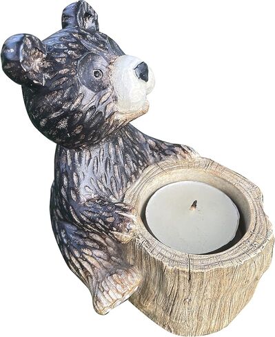 نيوزبارك شموع على شكل دب، حامل شموع على شكل دب تي لايت، حوامل شموع سوداء للقطعة المركزية للطاولة in Kuwait