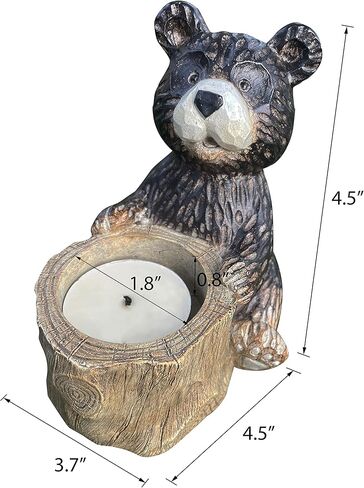 نيوزبارك شموع على شكل دب، حامل شموع على شكل دب تي لايت، حوامل شموع سوداء للقطعة المركزية للطاولة in Kuwait