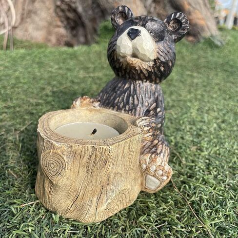 نيوزبارك شموع على شكل دب، حامل شموع على شكل دب تي لايت، حوامل شموع سوداء للقطعة المركزية للطاولة in Kuwait