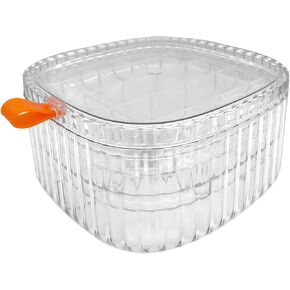 صندوق مجوهرات مكتبي شفاف ثلاثي الطبقات من MIAO YUAN، صندوق تخزين حلقي من الأكريليك، منظم مجوهرات مجزأ للقلائد والأساور والساعات in Kuwait