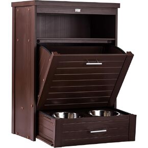 New Age Pet® ECOFLEX® Dog Food Pantry Double Dog Bowl-Antique White in Kuwait