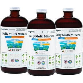 LIQUIDHEALTH 32 أونصة من المعادن اليومية المتعددة، مكمل معدني عالي الامتصاص مع حمض الفولفيك، والمعادن الأيونية النباتية، ومعادن بحر المحيط للطاقة، والتخلص من السموم والاسترخاء (عبوتان) in Kuwait
