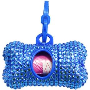 Bling Dog Poop Pickup Bag Dispenser Holder Pet Waste Disposal Bag Pet Trash Bags Holder Bone Shaped Hot Pink in Kuwait
