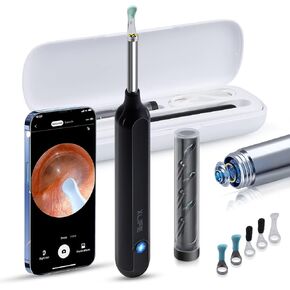 Outlet Ear Wax Removal, Ear Wax Removal Kit with 1296P Ear Camera, Ear Mirror Ear Wax Remover Tool with 6 LEDs, Ear Cleaner Built-in WiFi with Soft Silicone Ear Scoop, Ear Cleaner for iOS and Android in Saudi Arabia